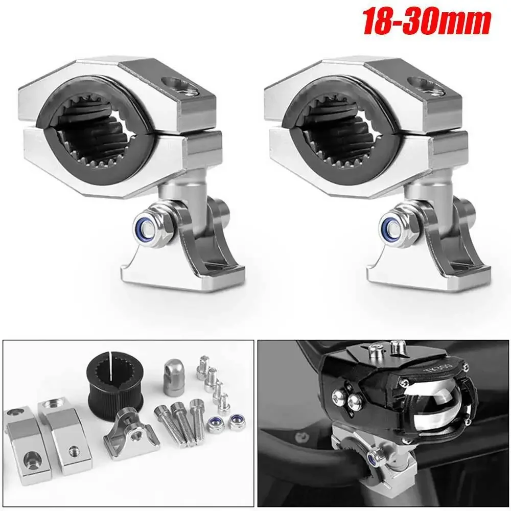 

2X 18-30mm Mount Bracket Motorcycle Bike Headlight Spot Fog Driving Clamp Holder