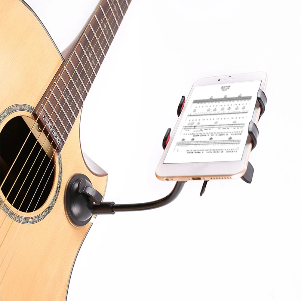 Plastic Guitar Mobile Phone Bracket Stand Suction Cup Portable Guitar Mobile Phone Clip Support Sucker for Singing Lyrics Song