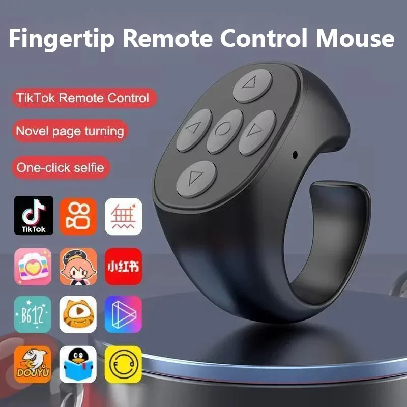 Smart Fingertip Ring Remote Control  Automatic Page Turner Browsing Mouse Wireless Bluetooth For Mobile Selfie Mice Selfie Video