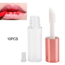

10pcs Lip Gloss Tube DIY Small Lipstick Tube Cosmetic Container With Plug Rose Gold Round Portable Refillable Cosmetic Container