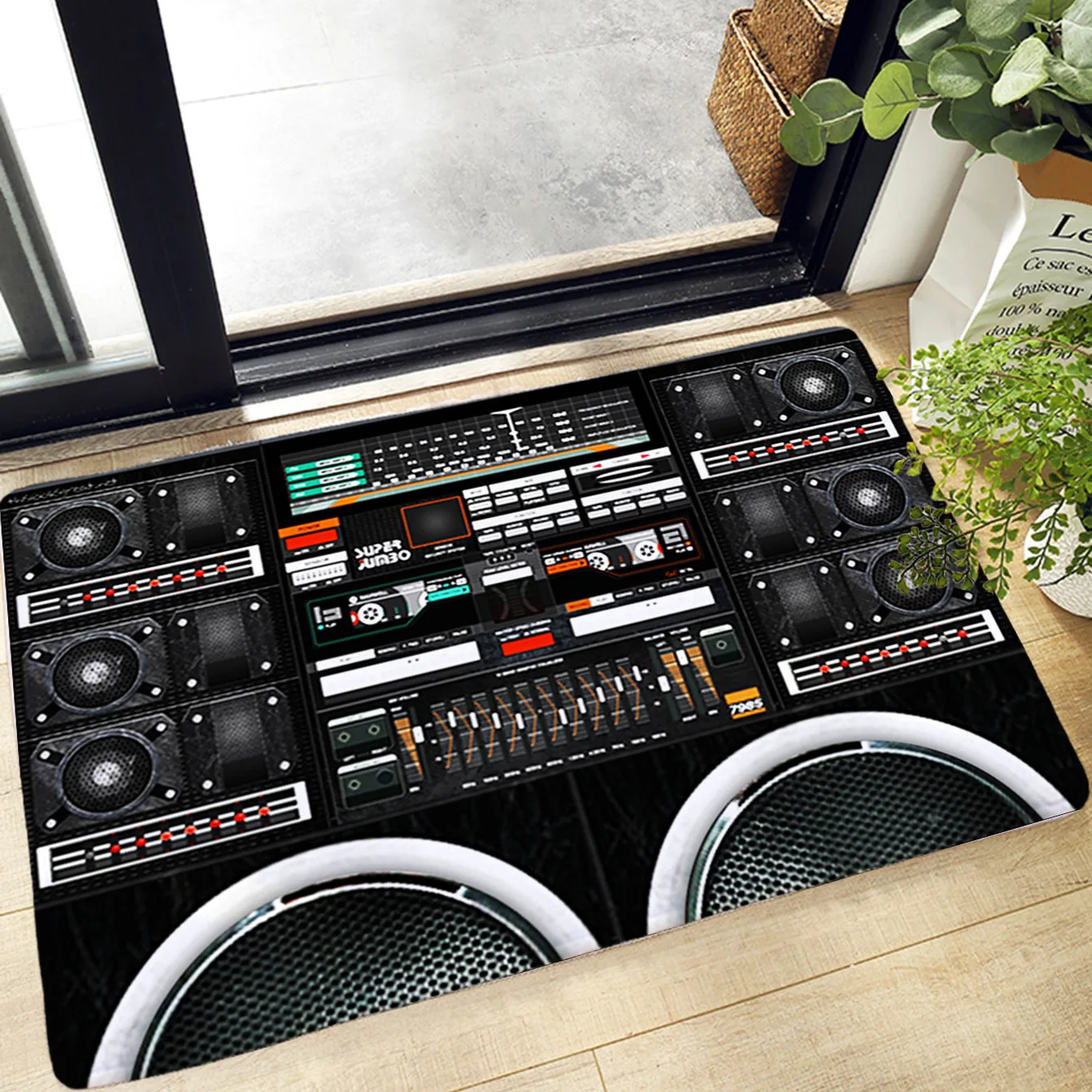 Retro Cassette Music Tape Entrance Door Mat Living Room Home Decor Non-Slip Kitchen Floor Mat Bathroom Carpet Area Rug Alfombra floor mat non slip mat fun doormat door mat
