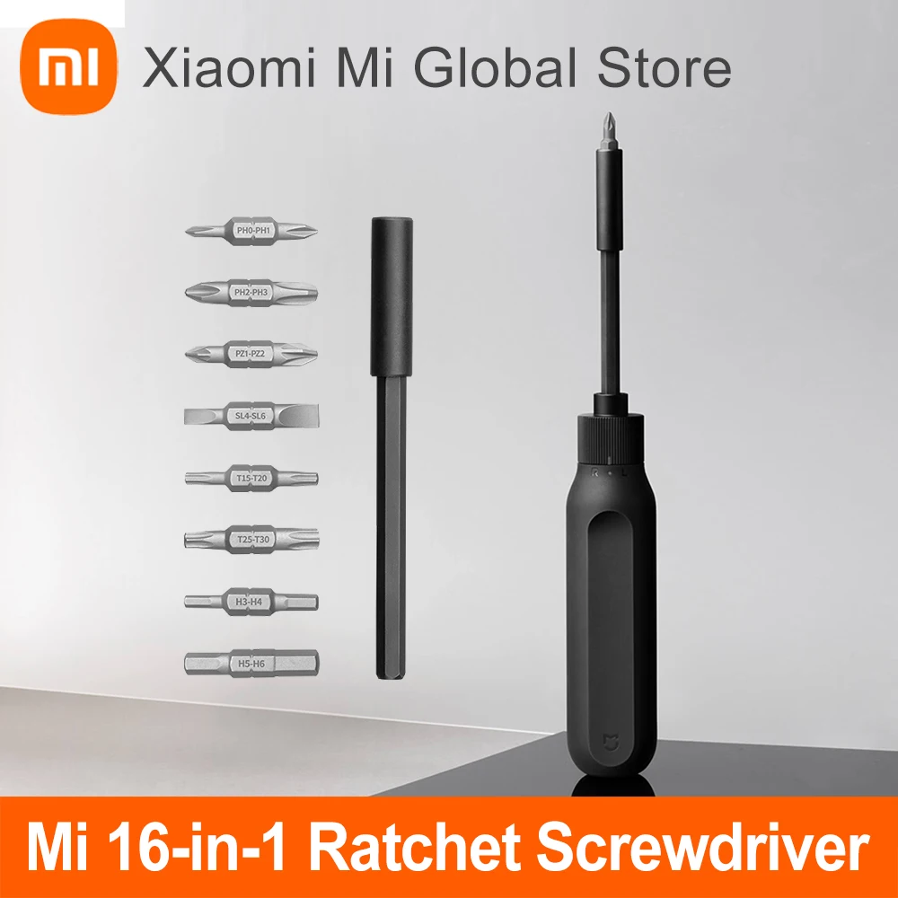 Xiaomi Mijia Screwdriver 16 in 1 Ratchet Screwdriver DIY Repair Tools S2 Alloy Steel Bits High Precision Home Global Version