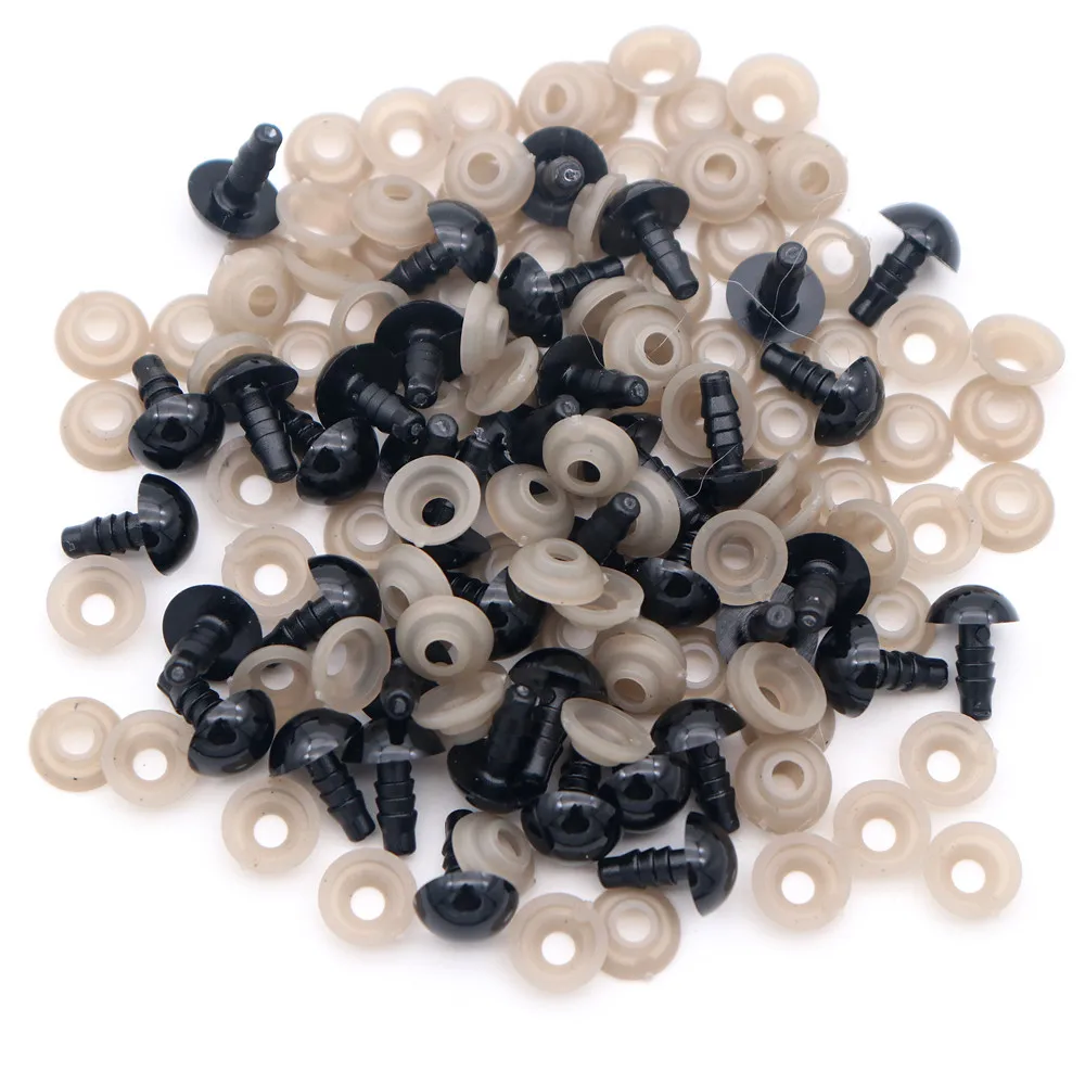 50/100 stücke 5-18mm Schwarz Kunststoff Sicherheit Augen Augapfel Puppe Zubehör Für Spielzeug Amigurumi Diy Kit Handwerk augen Tier Puppe Dekor – Detail 3