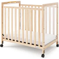 SafetyCraft Clearview Compact Daycare Crib, Durable Wood Construction, Non-Marking Casters (2 Locking), Includes 3” InfaPure 1