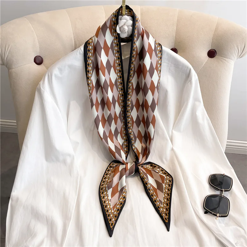 Sa5fd04c0e5ff4c8aa1920b954e6fe271Z Fashion Headbands Silk Neck Scarves For Women Long Hairband Print Bag Scarfs Neckerchief Hair Ribbons Tie Scarf Ladies 14x145cm Mallzona