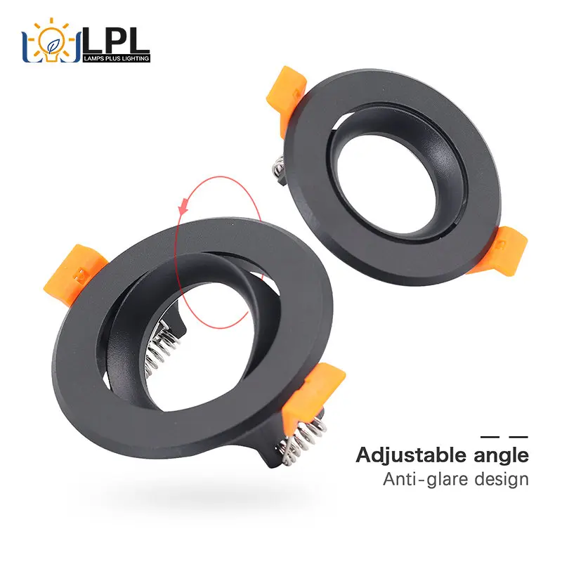 цена 2 PCS  Recessed LED Ceiling Light Spotlight Fixtures GU10 MR16 Base Downlight Mount Round Black/White Aluminum