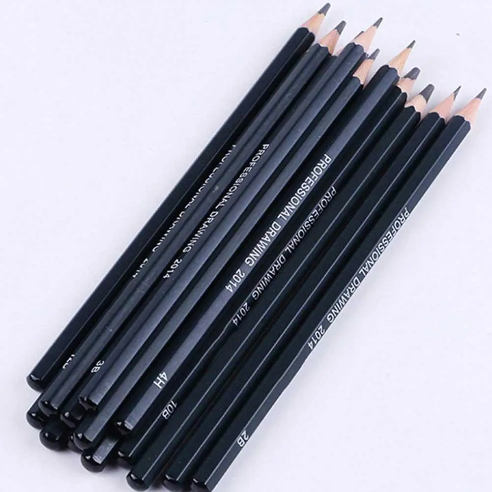 14Pcs Sketch Drawing Pencils Set 12B 10B 8B 7B 6B 5B 4B 3B 2B 1B Hb 2H 4H 6H Non-Toxic Standard For Office School Gift Pencil - Intl