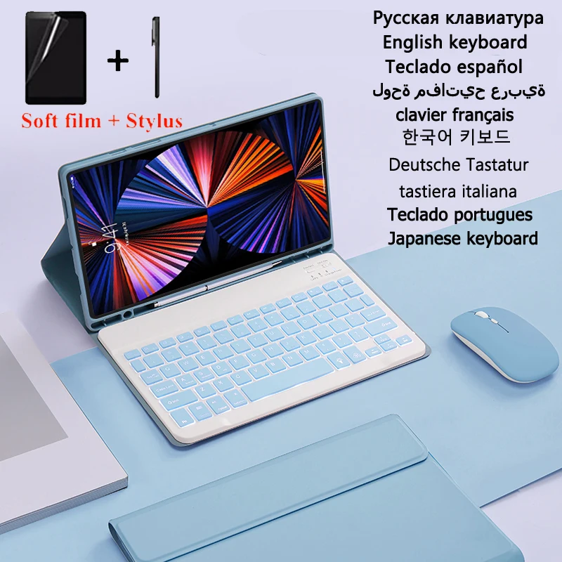 Backlit Keyboard Case For Funda Samsung Galaxy Tab S6 Lite 2022 Case Sm-P613 P619 Cover For Samsung Tab S6 Lite Case Teclado