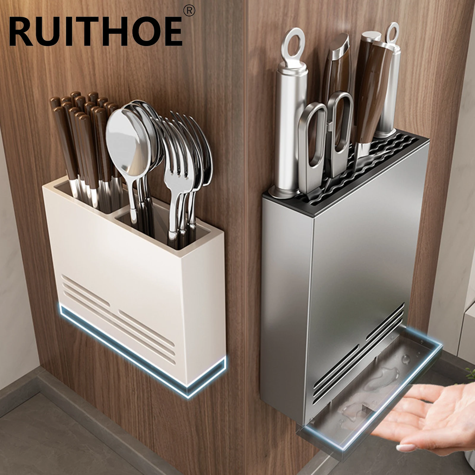Kitchen Storage Rack Kitchen Organizer Kitchen Organizer Rack Kitchen Storage Knives Holder Wall Mounted Organizer Spoon and Chopsticks Rest Hanging Organizers Aluminium