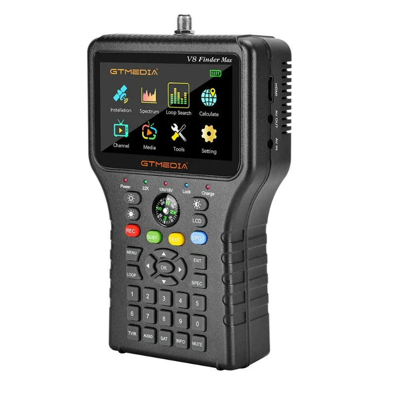 

Спутниковый искатель Sat Finder Meter Full HD H.265 DVBS2 с 4,5-дюймовым ЖК-дисплеем V8Finder Max