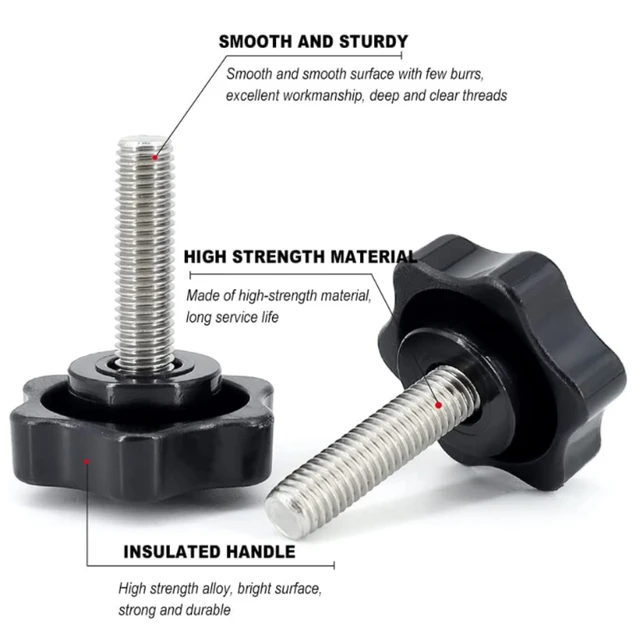 5-10pcs Hex Star KNOB ด้ายชาย CLAMP KNOB สกรู M4/M5/M6/M8/M10 มือกระชับสกรูหัวเส้นผ่านศูนย์กลาง 25 มม.32 มม.38 มม. 3