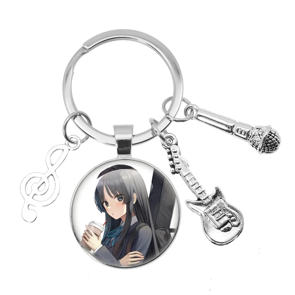 Anime K-ON! Portachiavi Hirasawa Yui Mio Tainaka Ritsu KotobukiTsumugi Nakano Azusa Cartoon Portachiavi Accessori musicali Gioielli Regalo - immagine 3