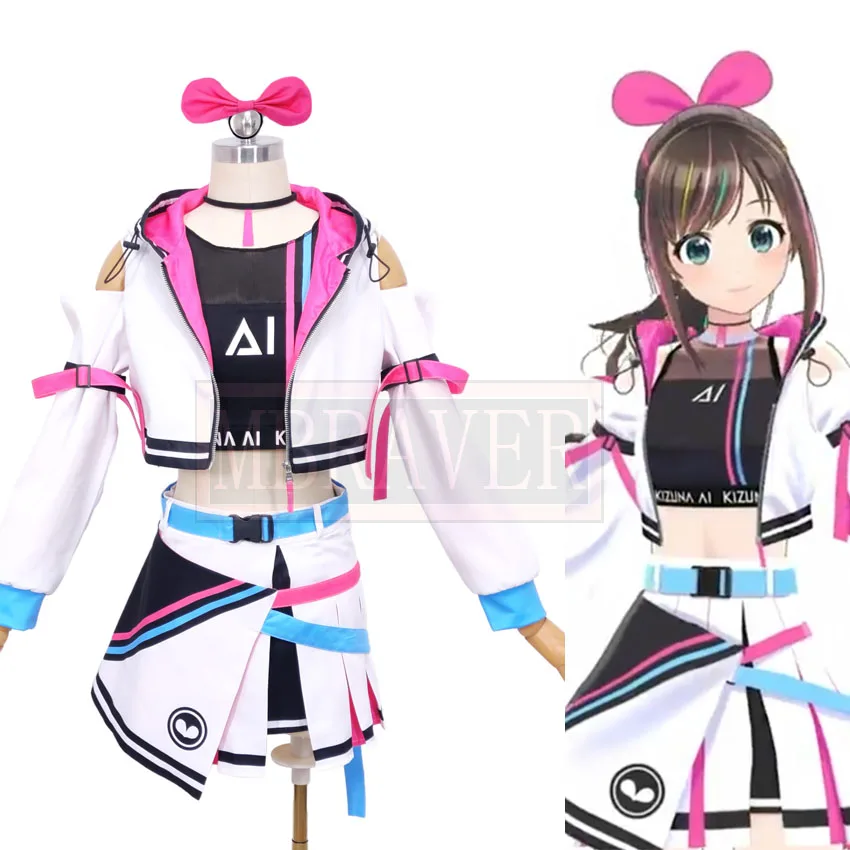 

Vtuber аниме Youtuber Kizuna AI Косплей AI канал костюм для женщин Косплей A.I. Популярный виртуальный
