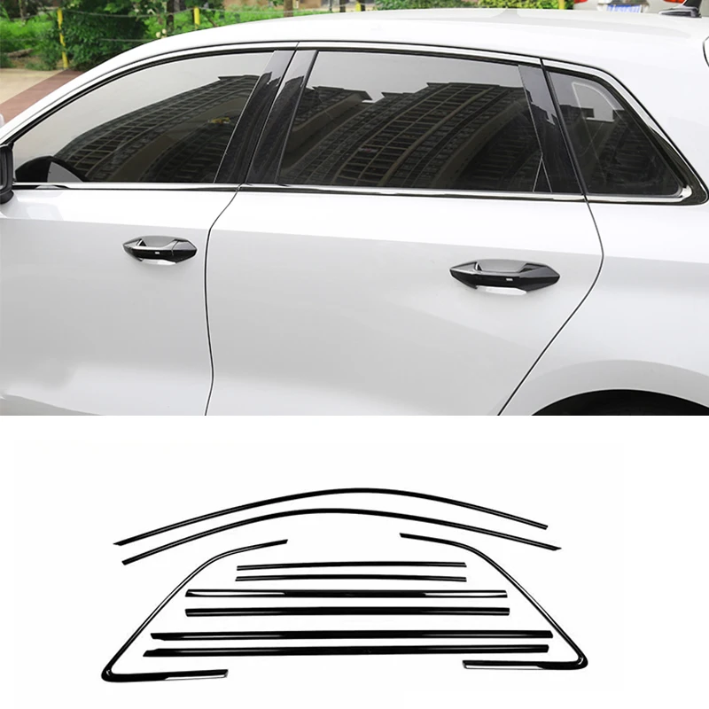 Garniture Fenêtre Extérieure Audi A3 Hatchback 2013-2020 - Bande Noire Titane, étanchéité Anti-fuite