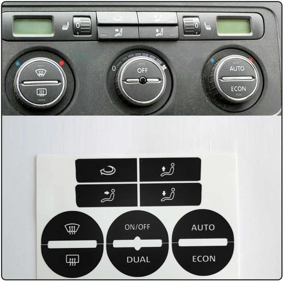 

For GOLF Mk5 04-08 AC A/C Control Button Worn Repair Kit Decals Stickers AC Center Button Repair Sticker