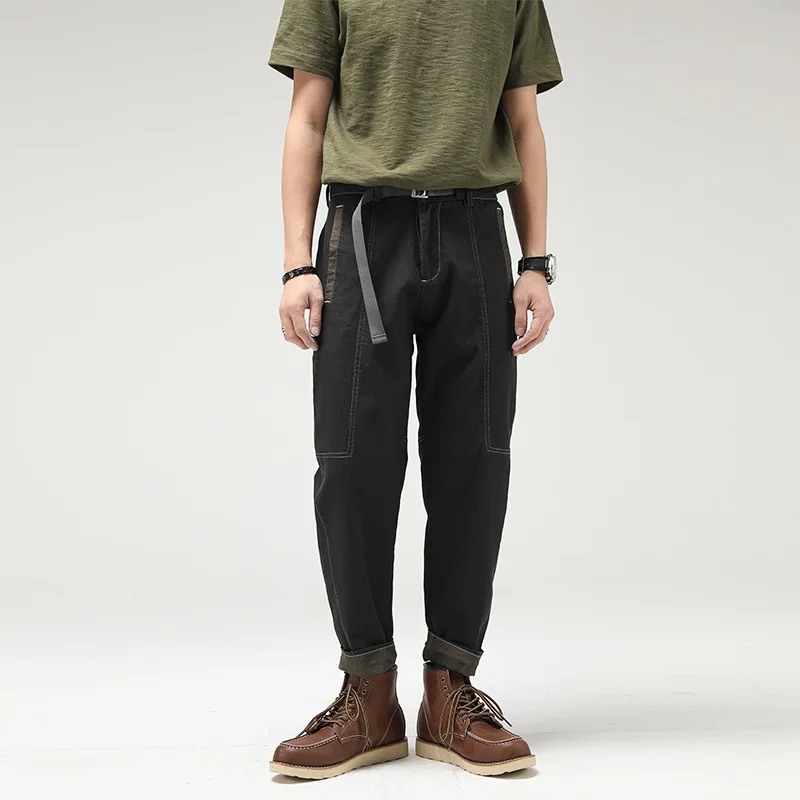 2024 New Brand Casual Pants Men's Street Summer Loose Retro Fashion Slightly Wide Harem Pants Straight Pants