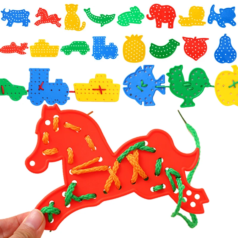 LacingBoradThreadingPlasticPuzzleGameMontessoriLearningEarly