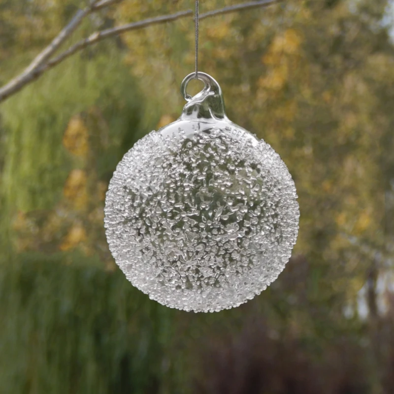 

16pcs/pack Diameter=8cm Small Size Surface Dots Handmade Glass Globe Ornament Christmas Tree Decoration Hanging Ball Pendant