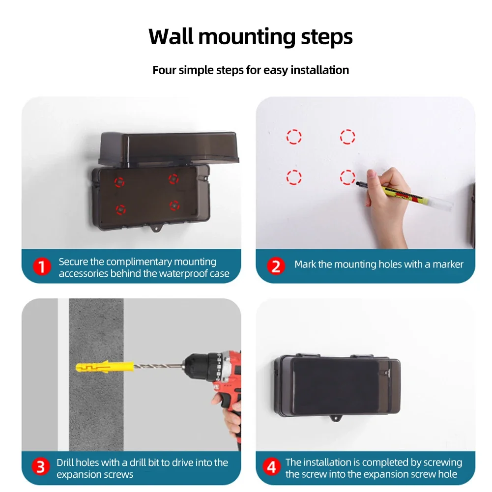 Waterproof Large Outdoor Electrical Box Lockable Weatherproof Outdoor Extension Cord Cover Protect Outlet Plug Socket socket protective cover external mounting box