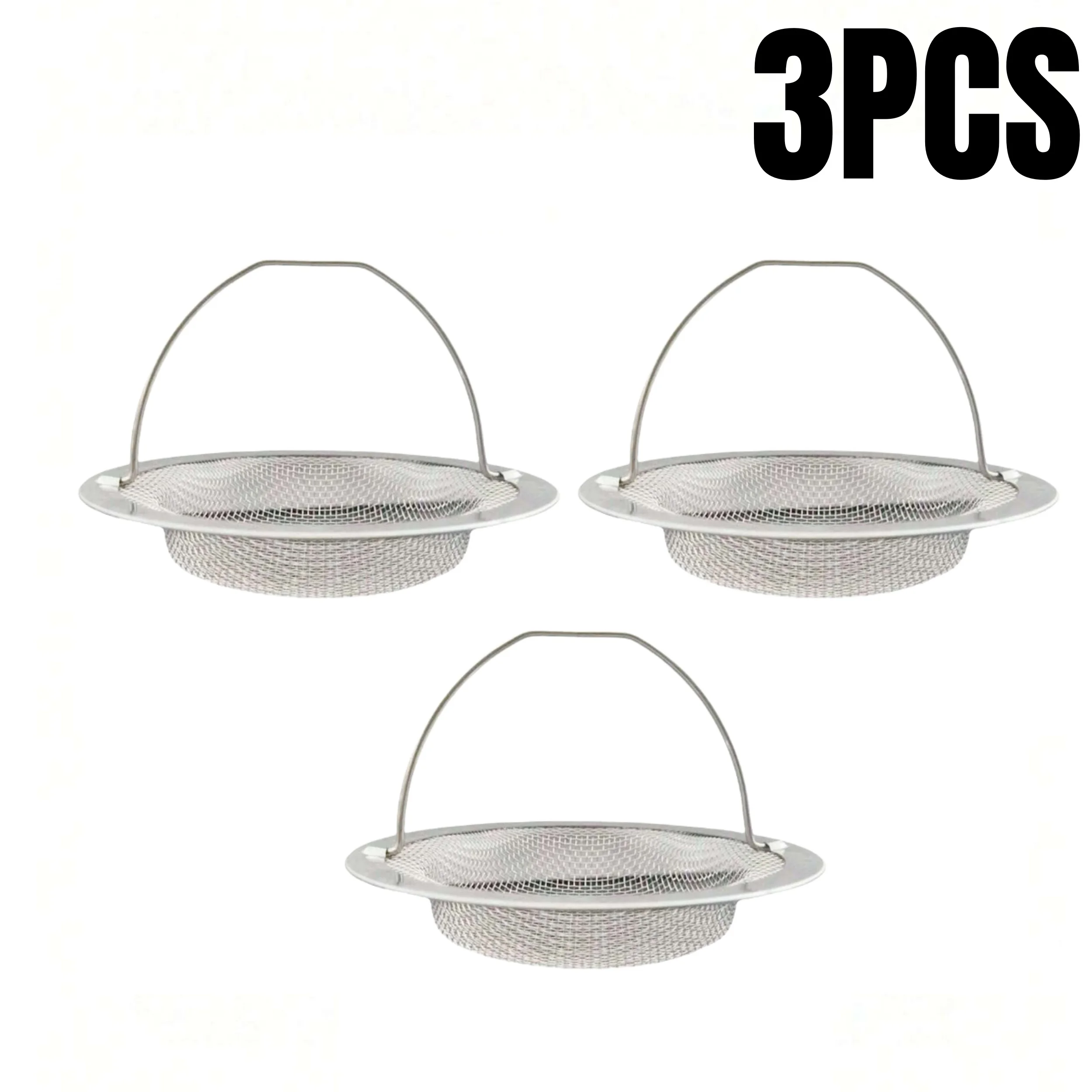 Kitchen Sink Strainer with Handle - Stainless Steel, Dishwasher Safe, Ideal for Home and Commercial Use