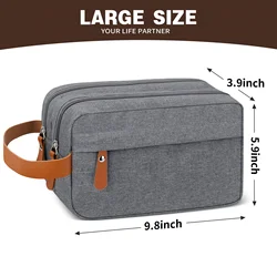 Men's Waterproof Travel Toiletries Organizer with Handle (Grey 1PC)