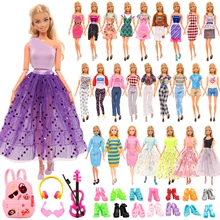 

31 Piece/set Children's Toys for Girls 4 set Tops Pants 2 Winter Sweater 4 Doll Accessories 10 Shoes 7 Dress Clothes for Barbie