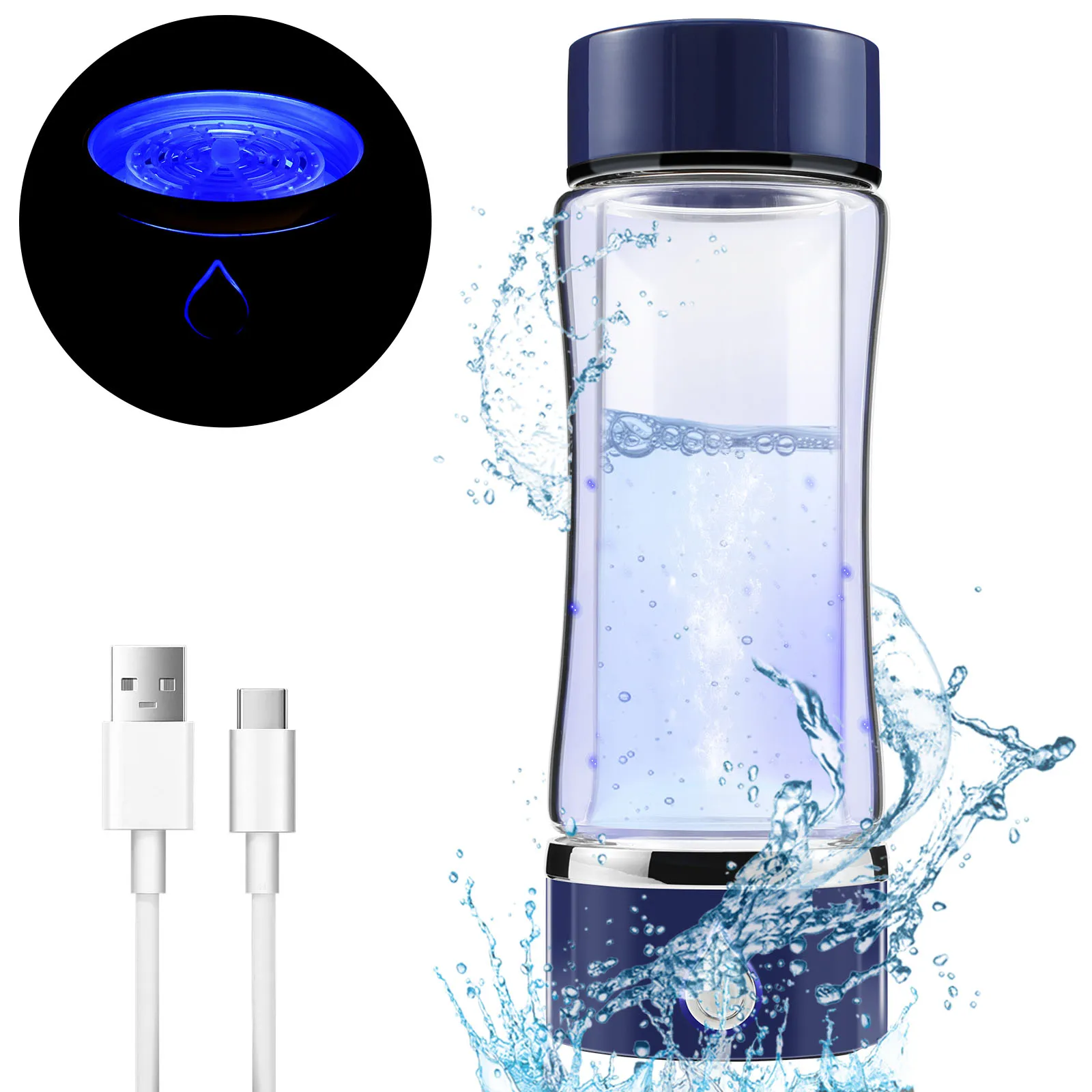 

New Hydrogen Water Bottle 420ml Hydrogen Water Maker Bottle 1000mAh Rechargable Hydrogen Water Generator 3 Minute Efficient