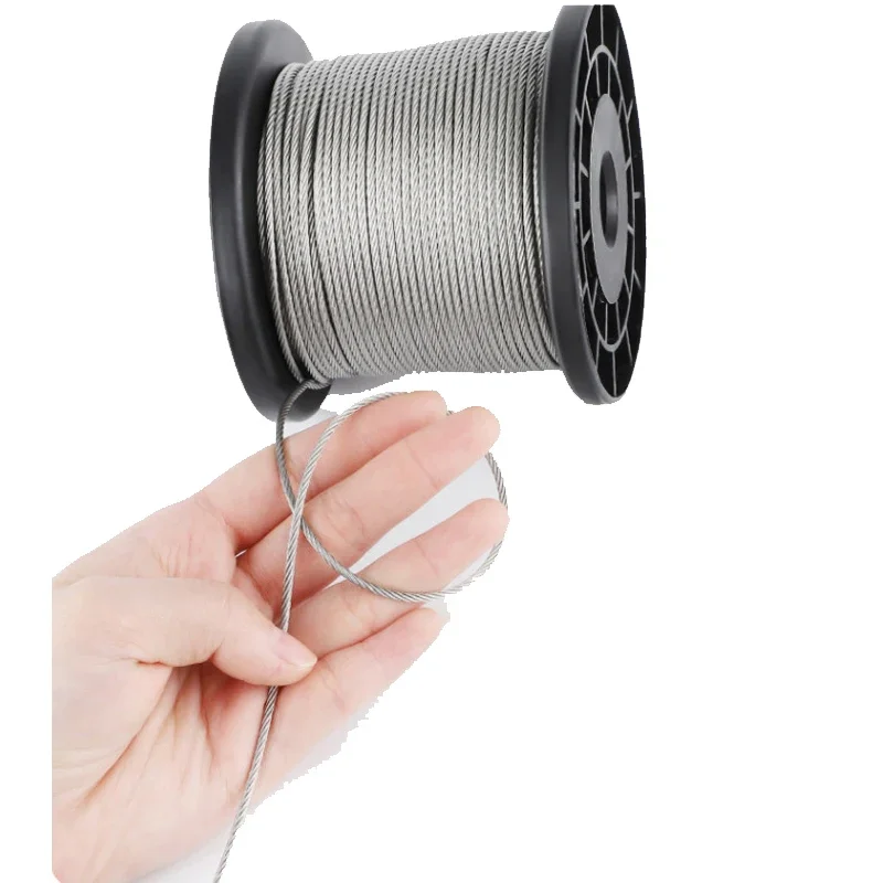 Stainless steel wire rope steel wire rope SUS 304 Stainless steel wire rope Full size Diameter 0.3~5mm Length 20~100 Meters Waterproof soft cable