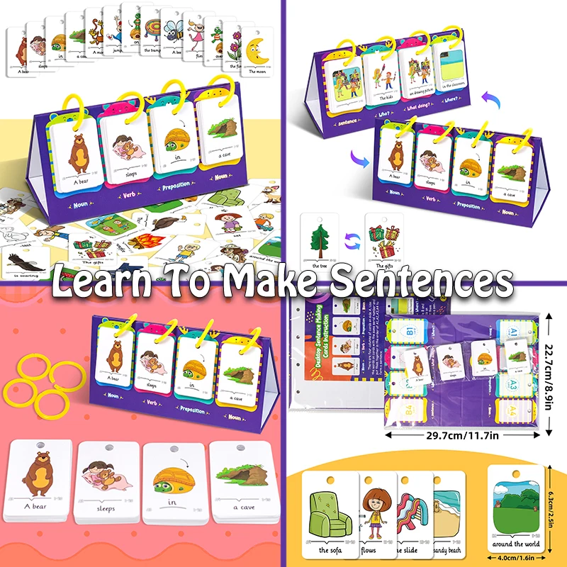 Educational Learning Cards for Kids with Color Shape Animal