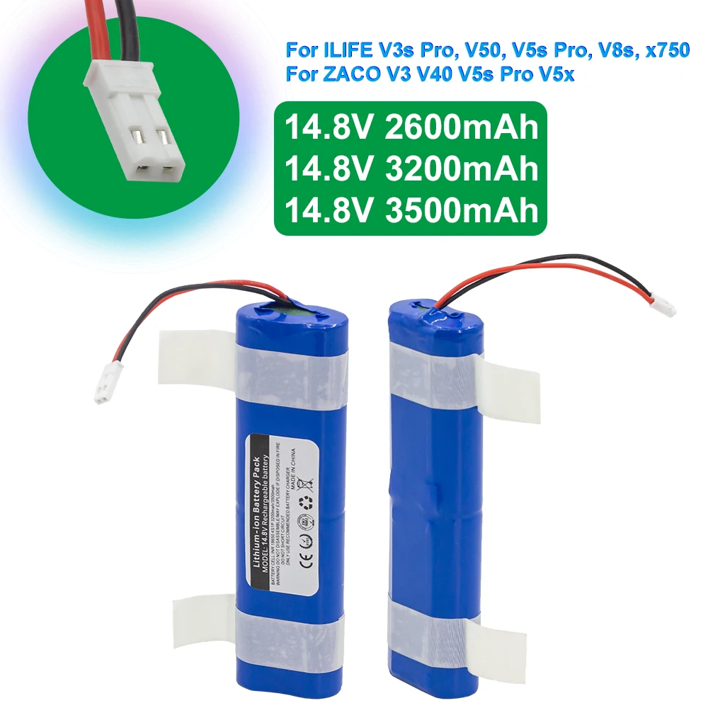LEELINCI High Quality 14.8V Battery For ILIFE V3s Pro,V50, V5s Pro,V8s, x750 Robot Vacuum