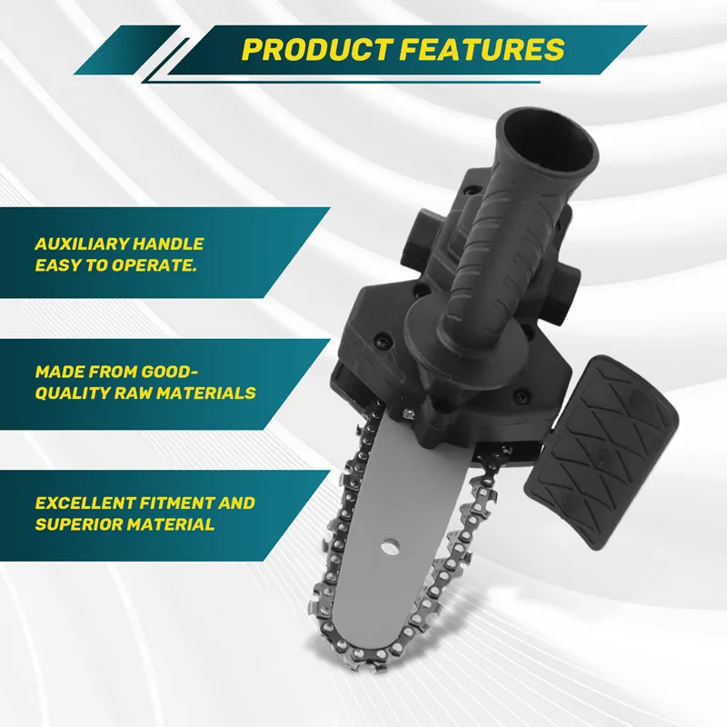A20F-Electric Drill Converter Into Electric Saw With 4 Inch Chain Mini Handheld Chain Saw Conversion Bracket