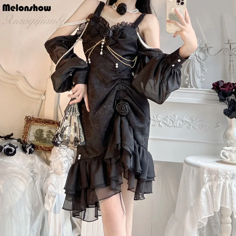 Women Sexy Dress Gothic Girl Dress Chinese Style Cheongsams Lolita Lolita Costume Halloween Cosplay