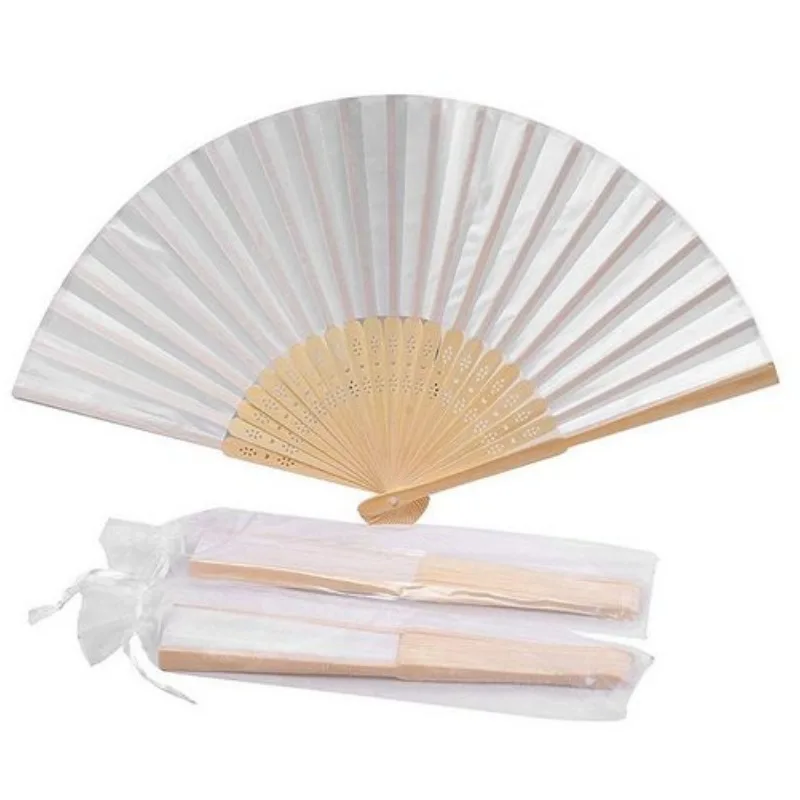 Personalized Engraved Silk Hand Fan Wedding Fold Fan Vintage Fans Customized Wedding Favor 20/40pcs Folding Hand Fan