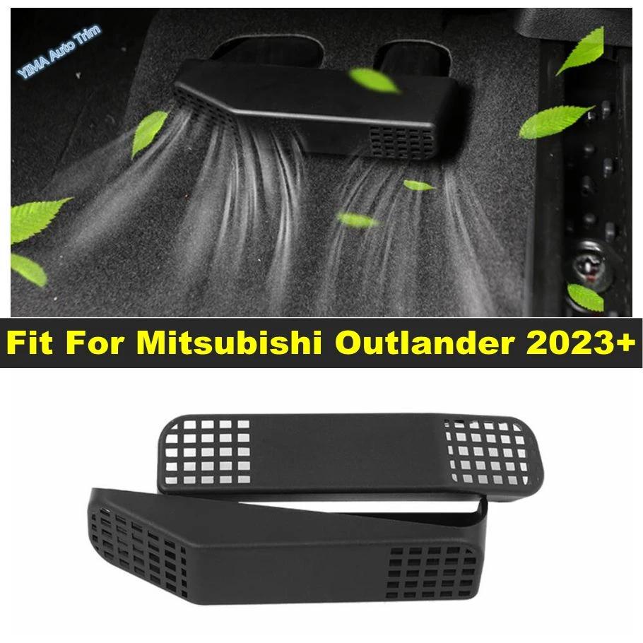 

Black Style Car Under Rear Seat Air Vent Duct Outlet Shell Cover Fit For Mitsubishi Outlander 2023 2024 Interior Accessories