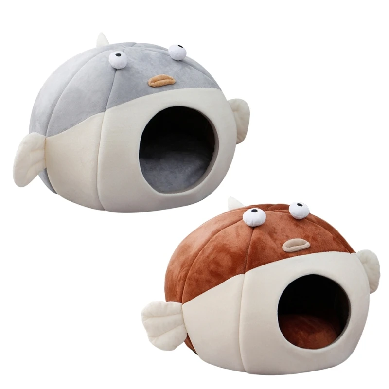 

Pet Warm Bed House Soft Indoor Semi-closed Cave Tent for Cat Kitten Puppy Small Animals Pet Thicken Cushion Pad Dropship