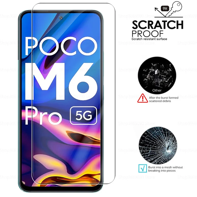 Protective Glass Case 3PCS For Xiaomi Poco M6 Pro 5G HD Tempered Film Pocco M 6Pro 6 Pro M6Pro Screen Protectors Cover 6.79inch