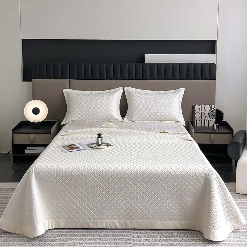 

600TC Lyocell Fiber Soft Silky Quilted Bedspread Pillowcases Summer Cooling Mat Coverlet Mattress Cover Bed Sheet Bed Skirt 3Pcs