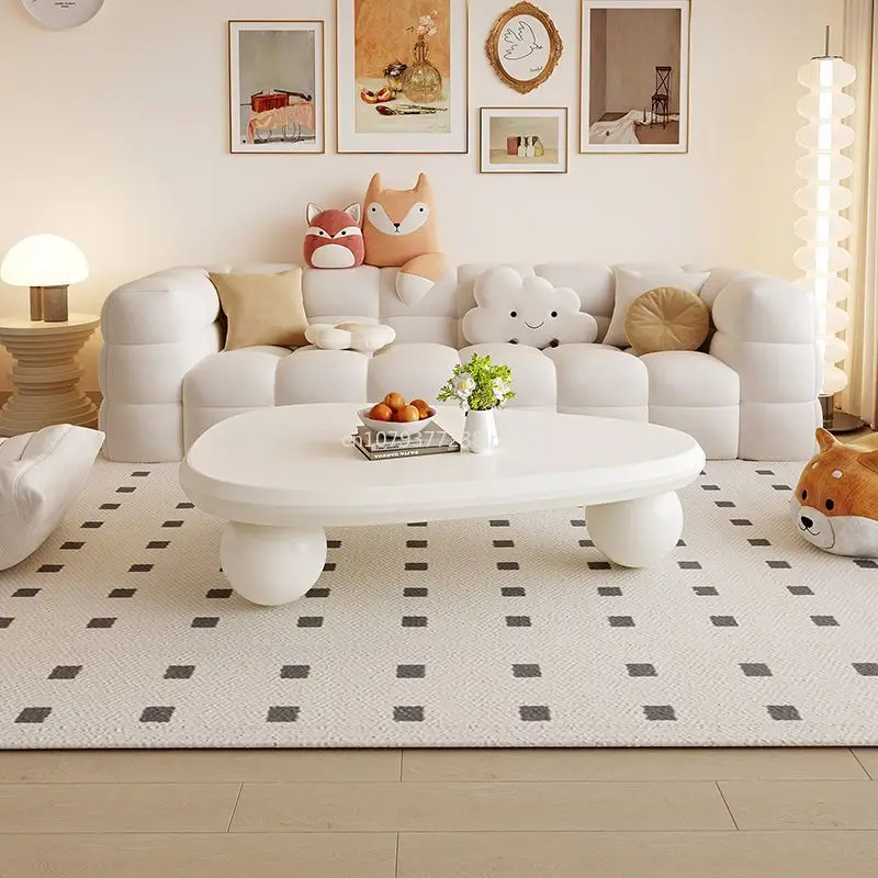 

Banana Leaf Special-shaped Cream Style Coffee Table Light Luxury Explosive Small Apartment Living Room Small Table Mesa