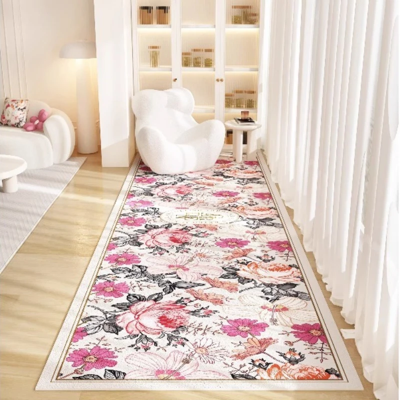 PVC Kitchen Floor Mat Modern Floral Creative Design Waterproof Oil-proof Bathroom Carpet Wipeable No-clean Balcony Rugs 러그 Tapis