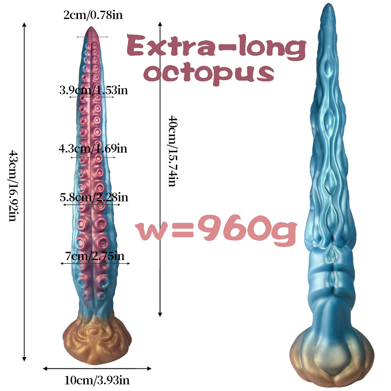 Dildo Realista Polvo com Ventosa Tentacle Strong