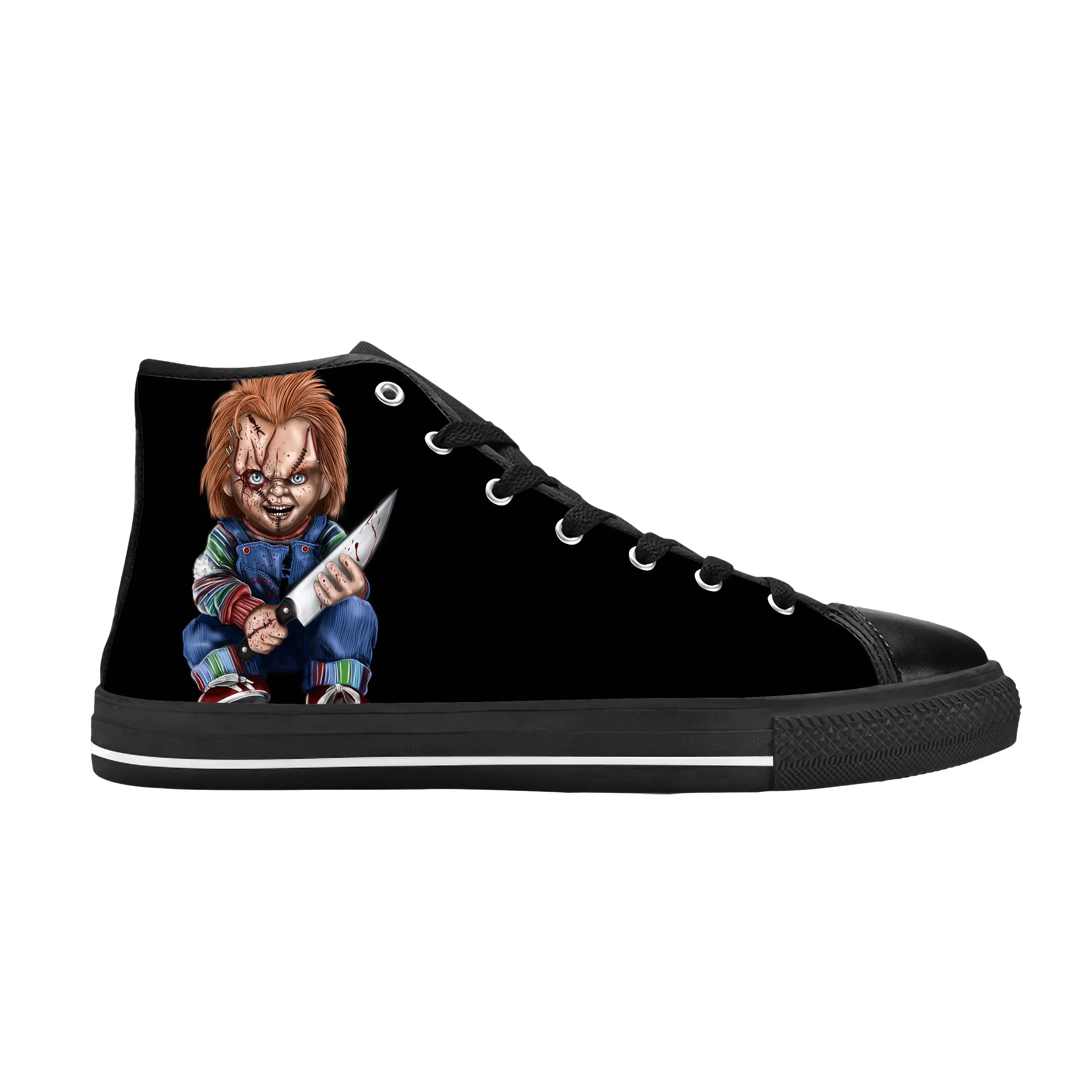Horror Movie Childs Play Chucky Halloween Gothic Casual Cloth Shoes High Top Comfortable Breathable 3D Print Men Women Sneakers 5