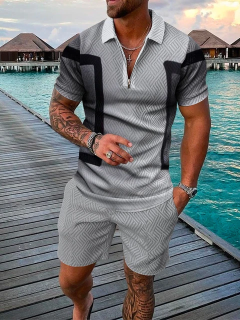 JoZorro Mens Polo Shirts and Shorts Set Tracksuit Fashion Casual Summer 2 Piece Outfits for Men