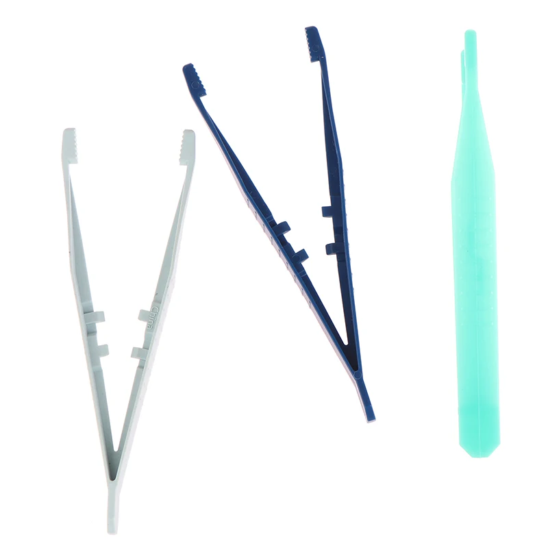 Precision Tweezers Tweezer Tool Phone Repair Tweezers 10pcs Plastic Tweezers Medical Repair Small Disposable Tweezers Tools Crafts Kids Toys Plastic Clips Random