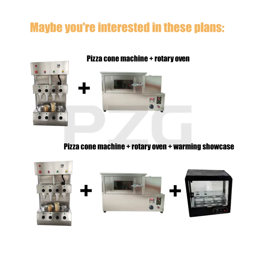 Professional 4 Moulds Snack Food Pizza Cone Pizza Cup Shape Cone Forming Making Machines