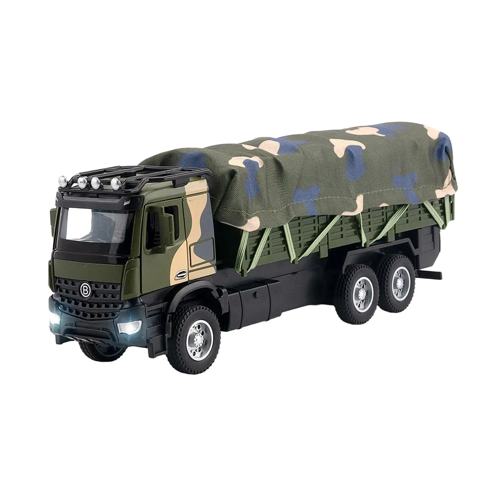 

1/35 Alloy Diecast Model Transport Truck with Lights and Sound Miniature for Room Decor Adults Collection Keepsake Teens