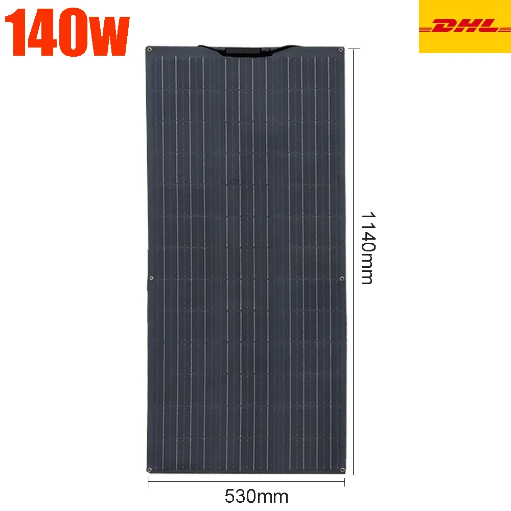 Solar Panel 12v flexible 140w 120w 100w 80w 50w home camper photovoltaic car boat balcony portable charger flexible