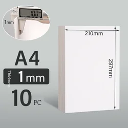 White Thick Kraft Paper Hard Cardboard for DIY Crafting and Card Making (5/10 Sheets) - Multiple Thickness Options (White A4 1mm 10Pcs)