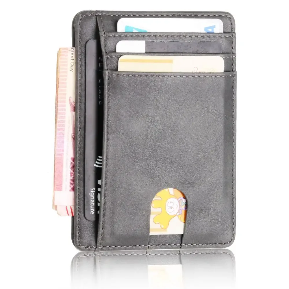 

Slim RFID Blocking Leather Wallet Credit ID Card Holder Purse Money Case Cover Anti Theft for Men Women Men Fashion Bags