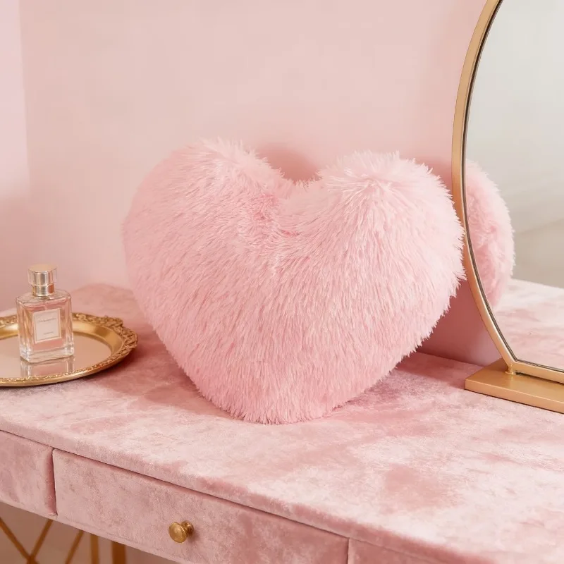 Blush Heart Decorative Pillow - Cozy Accent Cushion