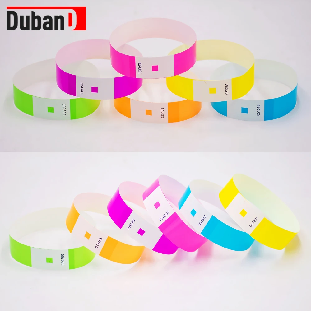 1000Pcs Synthetic Tyvek Paper Wristbands reflective wristband for Events Bulk Variety Neon Waterproof Bands Adhesive Armbands for Festivals 18 Colors